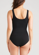 Yummie Cotton Shaping Full Back Bodysuit - Black - La Donna