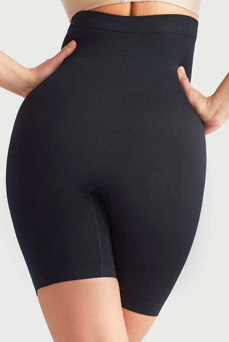 Yummie High Waist Thigh Shaper - Black - La Donna