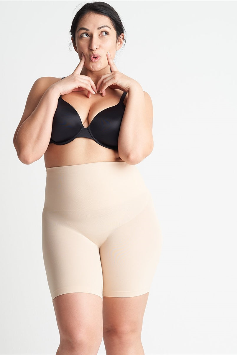 Yummie Mid Waist Thigh Shaper - Frappe - La Donna