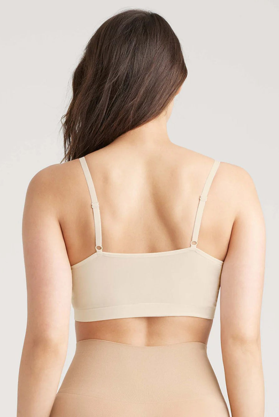 Yummie V-Neck Bralette with Removable Pads - Nude - La Donna