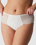 The Karma Culotte is an extremely comfortable staple with beautiful lace detail. With its delicate scalloped lace and silhouettes, this high waist brief has a timeless appeal