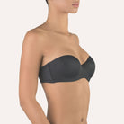 Black strapless bra