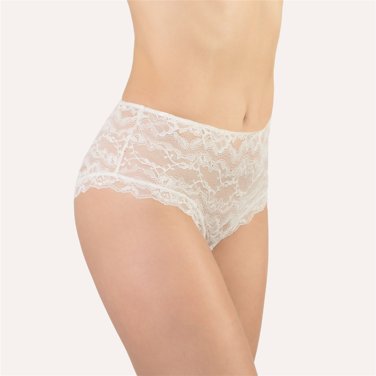 Beautiful ivory all lace shorty style brief made in Italy