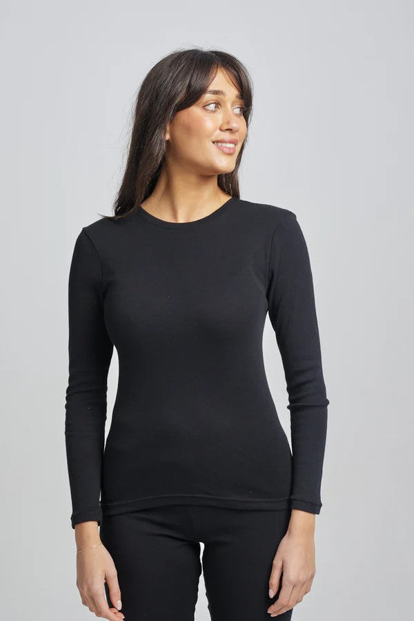 Baselayers Soft Australian Cotton Long Sleeve Top - La Donna