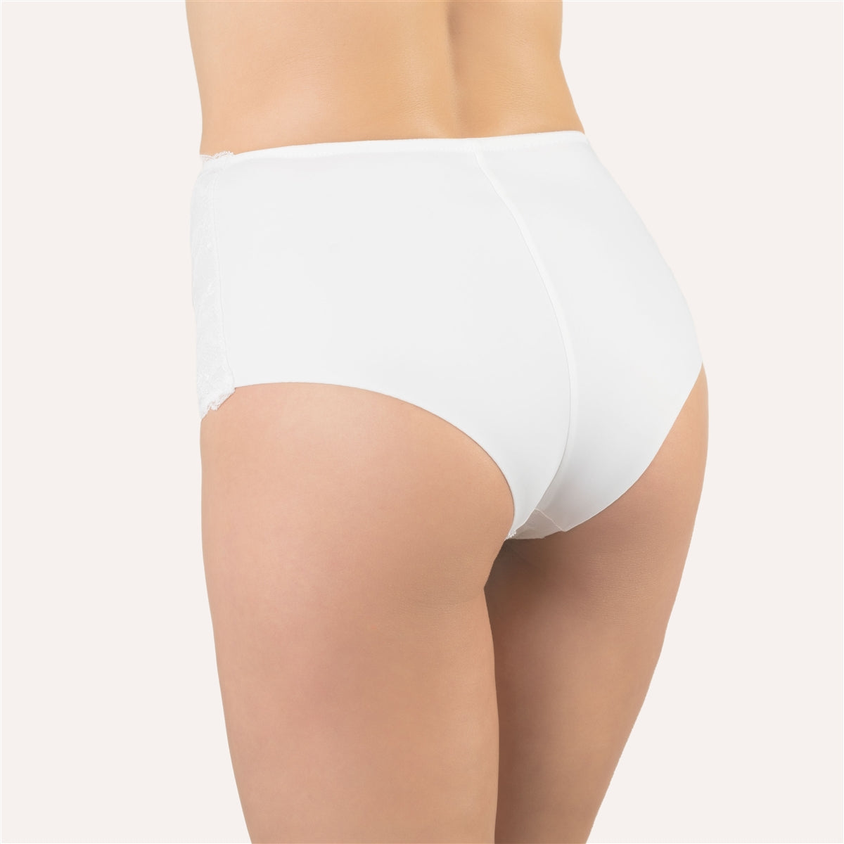 Cotton Club Cecilia High Waist Brief - White - La Donna