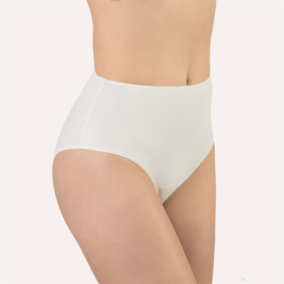 Good quality ivory high waist brief made from super soft microfibre fabric