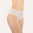 Beautiful white lace bikini brief by designer label, Made in Italy