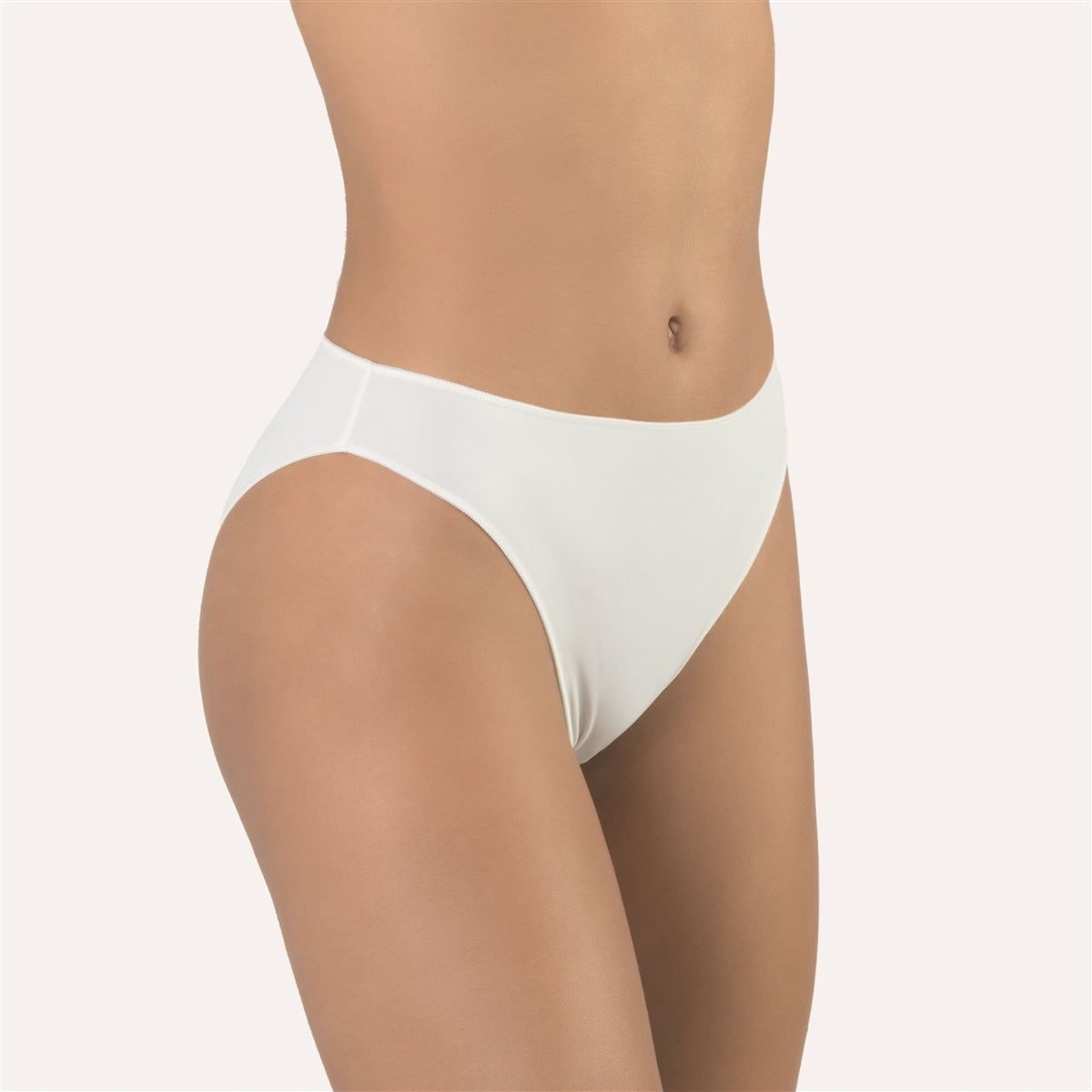 High quality ivory microfibre plain bikini brief