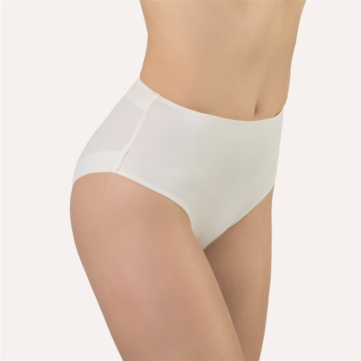 Ivory high waist and high leg cut microfibre brief