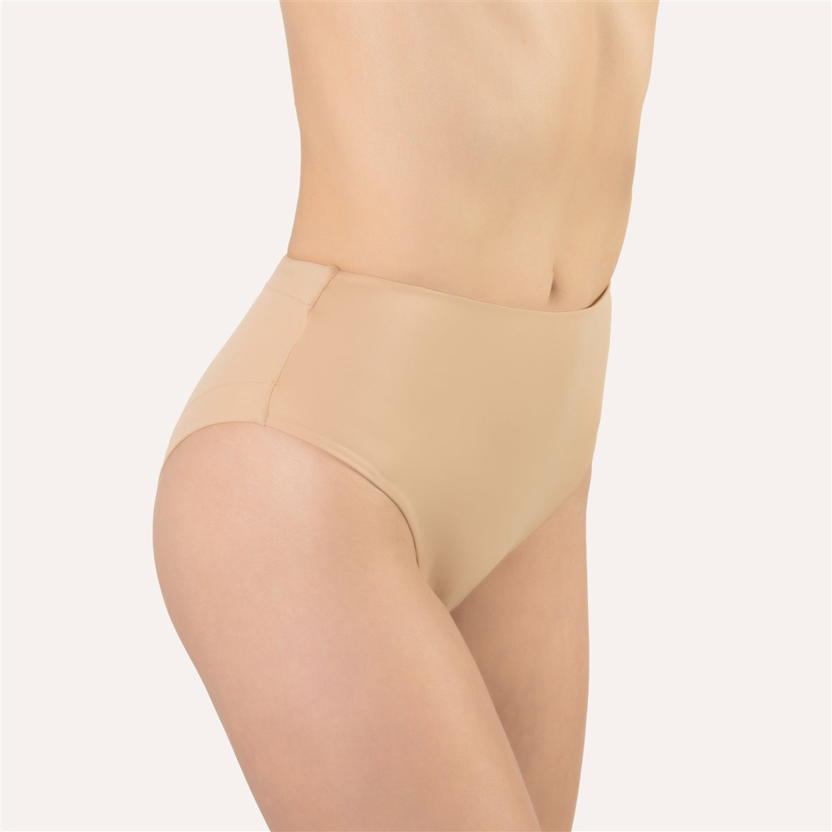 Nude high waist and high leg cut microfibre brief