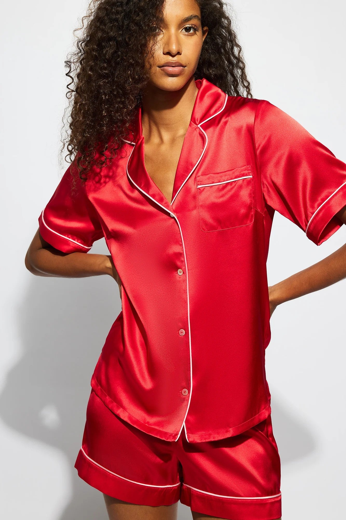 Ginia Fine Finishes Short Silk Pyjama Set - La Donna