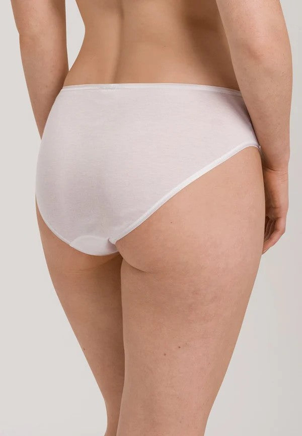 Hanro Cotton Seamless Midi Briefs - White - La Donna