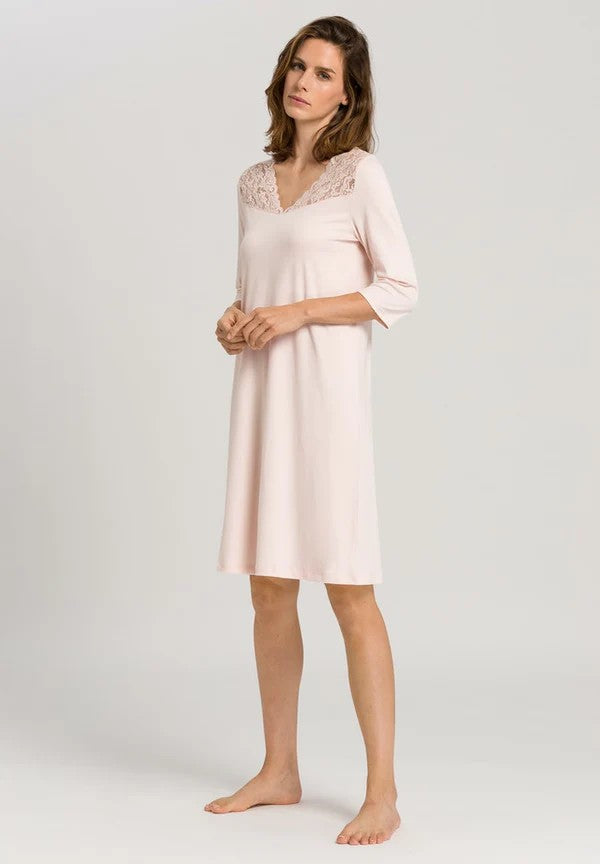 Hanro Moments 3/4 Sleeve Cotton Nightdress - La Donna