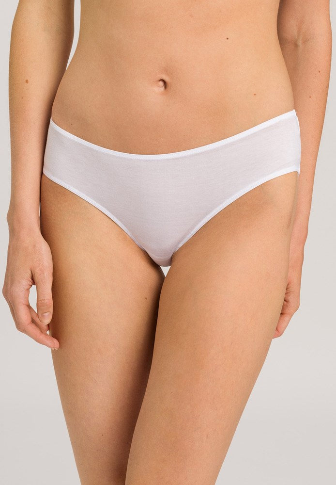 Hanro Ultralight Midi Cotton Briefs - White - La Donna