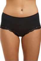Everyday brief made from a soft microfibre fabric with full coverage and trimmed with lace