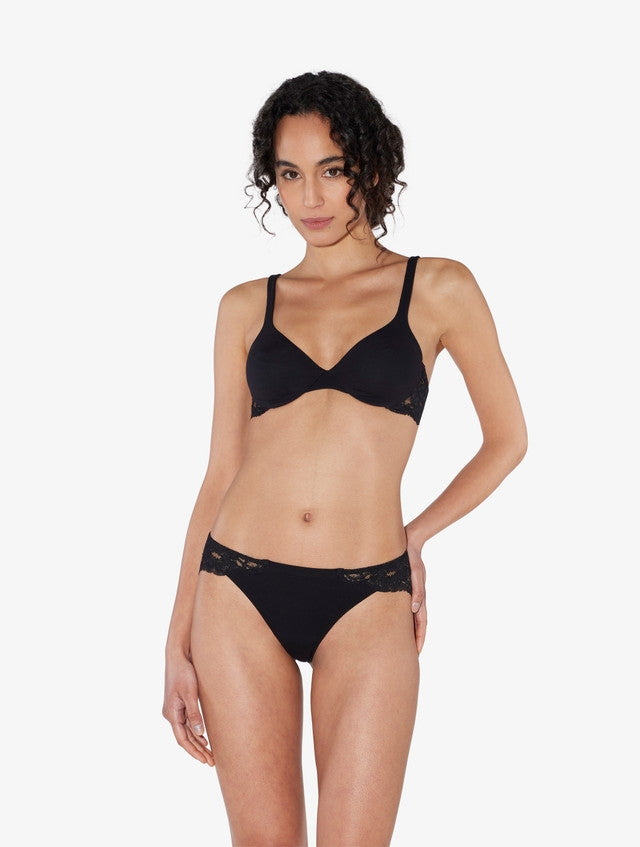 La Perla Souple Cotton Brazilian Brief - Black - La Donna