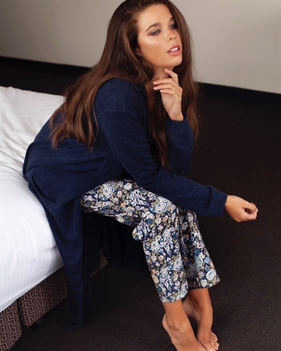 Love & Lustre Cashmere Robe - Navy - La Donna