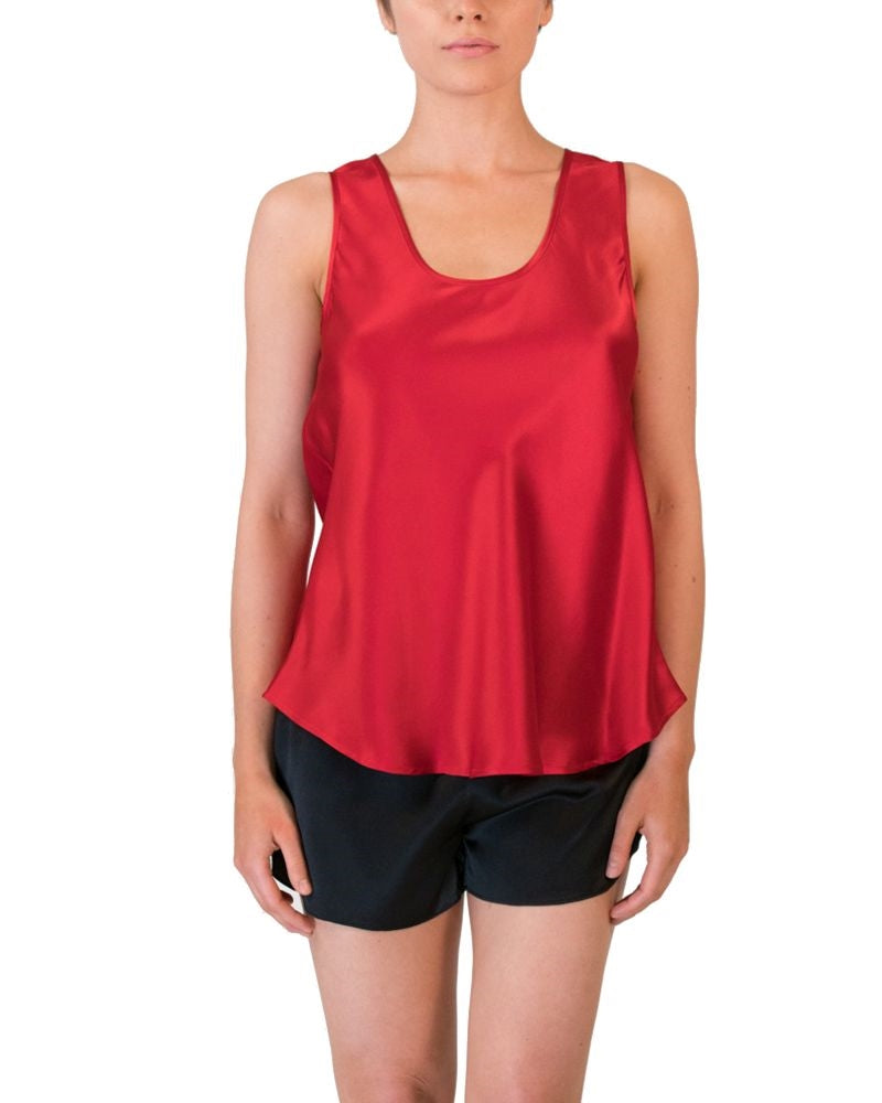 Love & Lustre Mono Silk Camisole - Red - La Donna