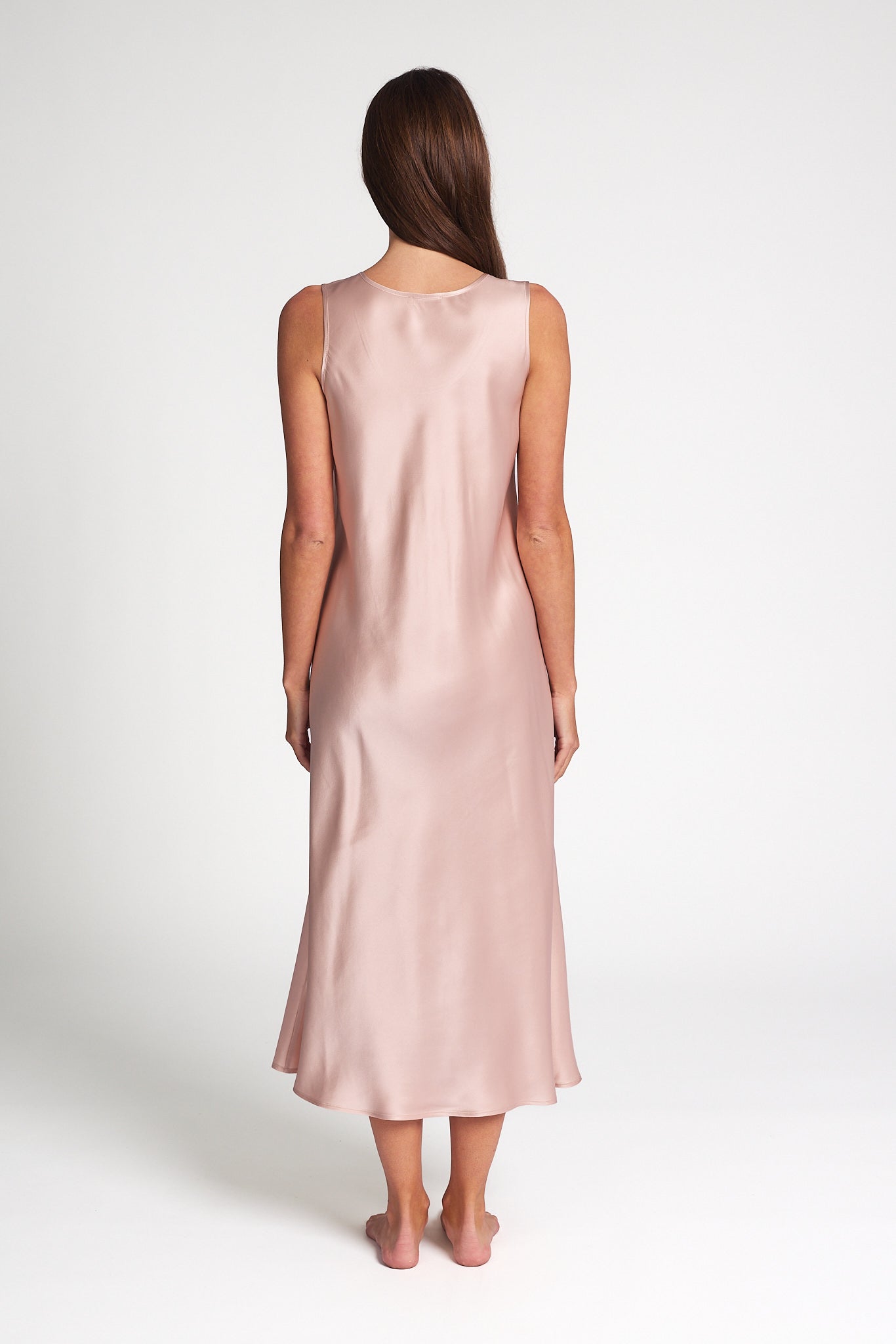 Love & Lustre Mono Silk Long Nightdress - Dusk Pink - La Donna