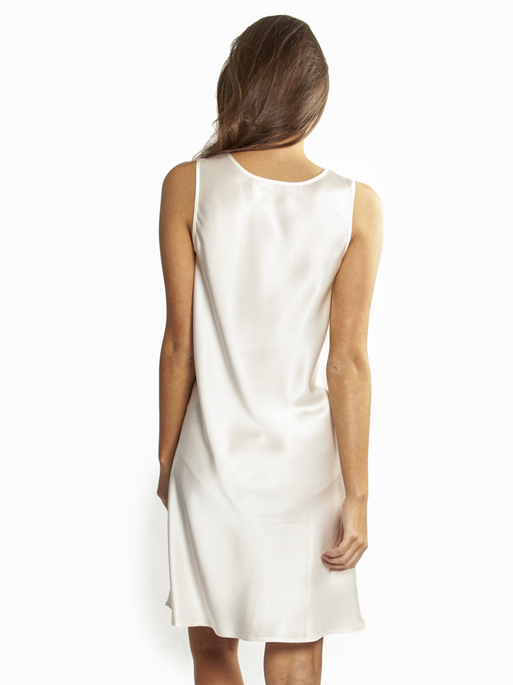 Love & Lustre Mono Silk Short Nightdress - Cream - La Donna