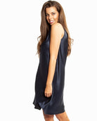 Love & Lustre Mono Silk Short Nightdress - Navy - La Donna