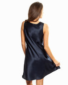 Love & Lustre Mono Silk Short Nightdress - Navy - La Donna