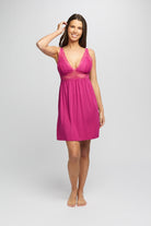 Love & Lustre Premium Modal Butterfly Short Nightdress - Cerise - La Donna