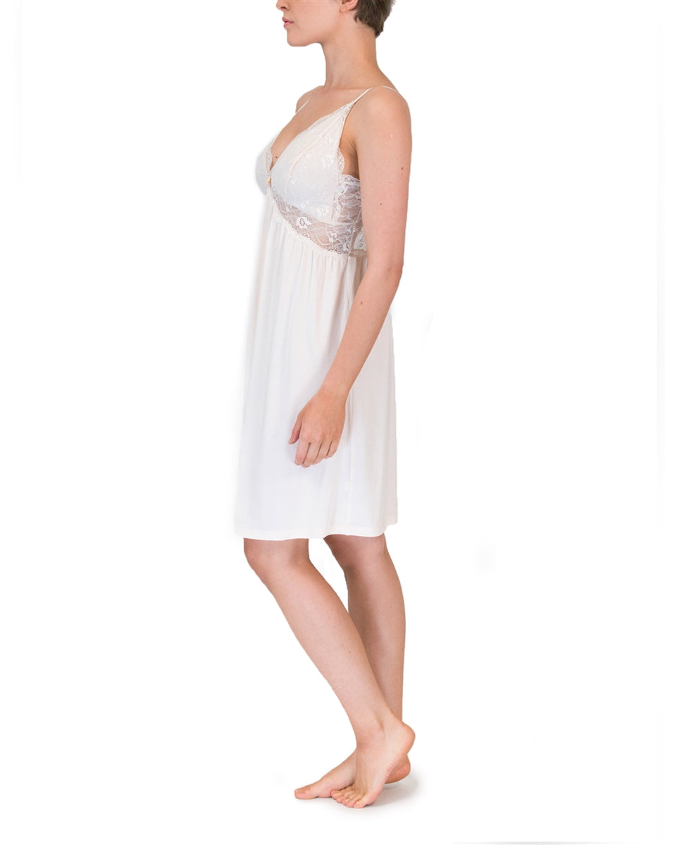 Love & Lustre Premium Modal Butterfly Short Nightdress - Cream Puff - La Donna