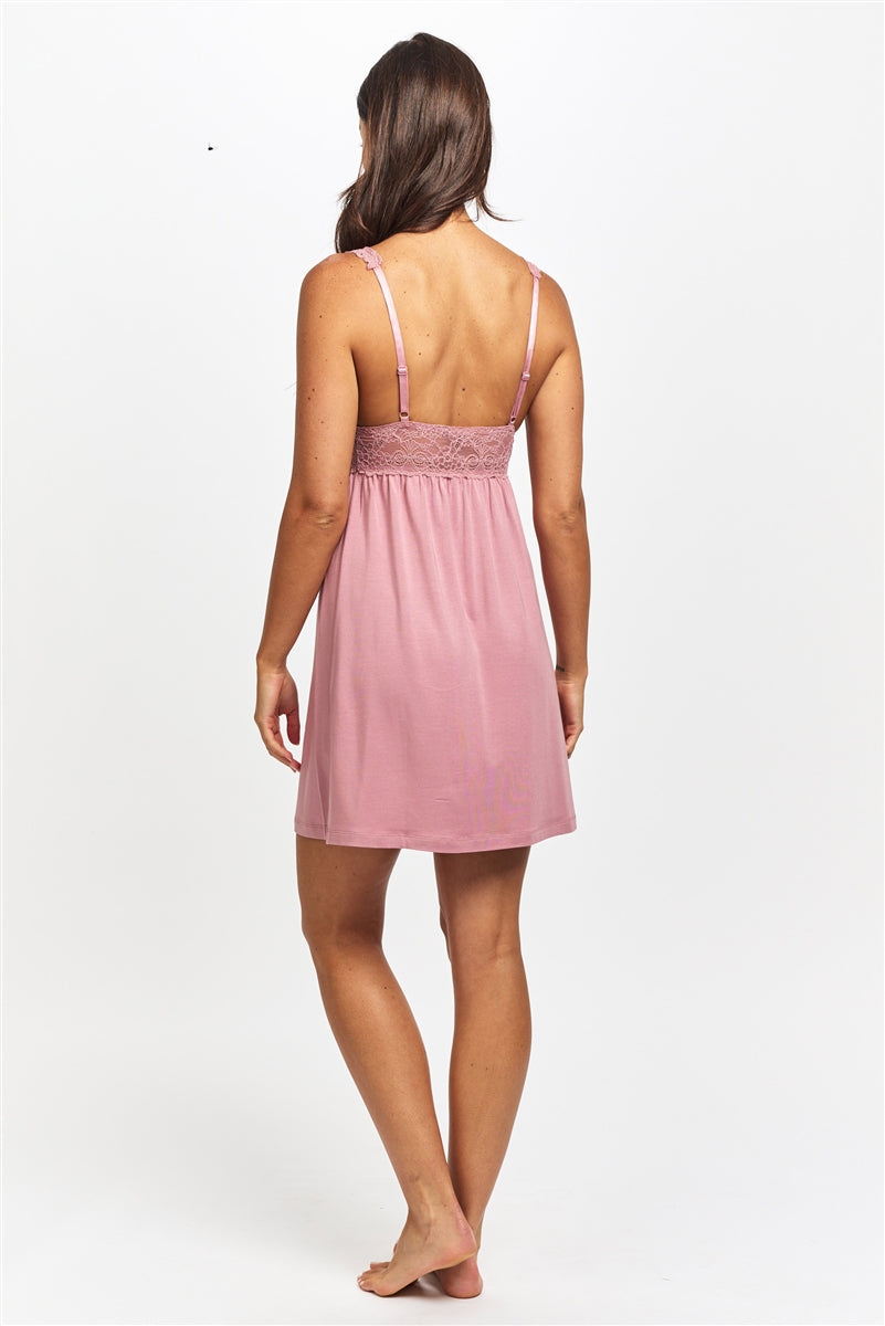 Love & Lustre Premium Modal Butterfly Short Nightdress - Mulberry - La Donna