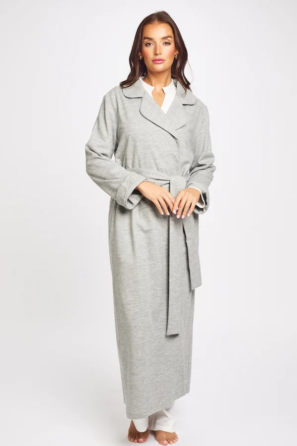 Love & Lustre Pure Wool Robe - Grey Marle - La Donna