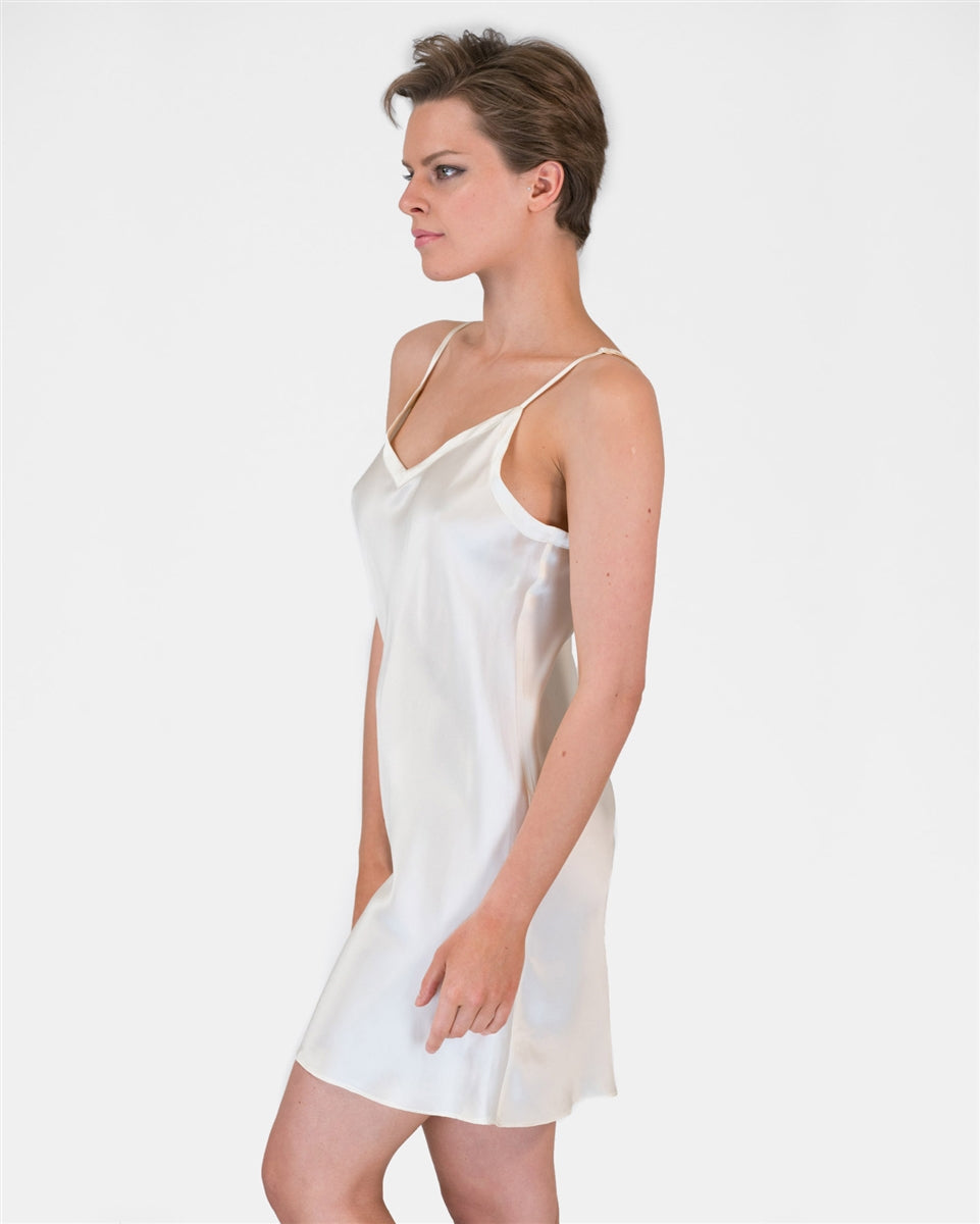Love & Lustre Silk Chemise - Cream - La Donna