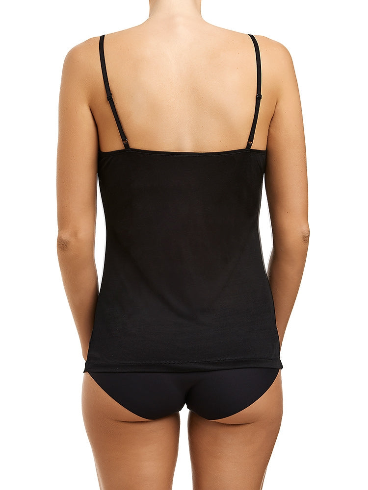 Love & Lustre Silk Jersey Lace Camisole - Black - La Donna
