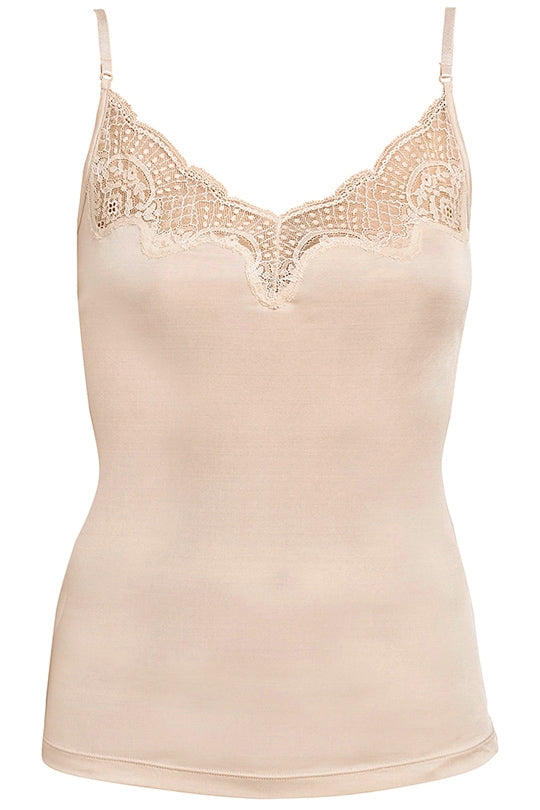 Love & Lustre Silk Jersey Lace Camisole - Petal - La Donna