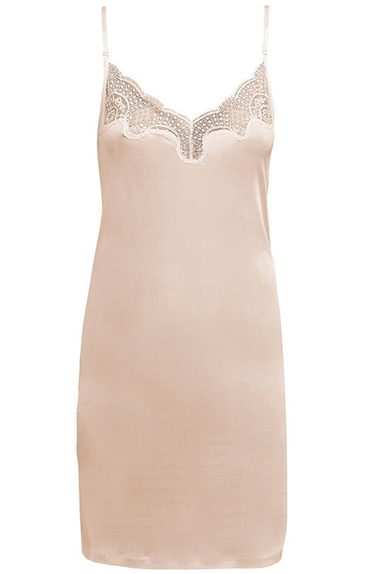 Love & Lustre Silk Jersey Lace Slip - Petal - La Donna