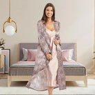 Love & Lustre Silk Long Robe - Leopard - La Donna