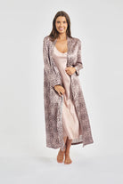 Love & Lustre Silk Long Robe - Leopard - La Donna