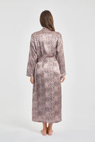 Love & Lustre Silk Long Robe - Leopard - La Donna