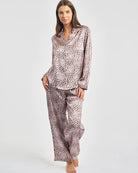 Love & Lustre Silk Piped PJ Set - Leopard - La Donna