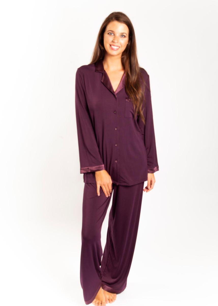 Love & Lustre Silk Trim Modal PJ Set - La Donna