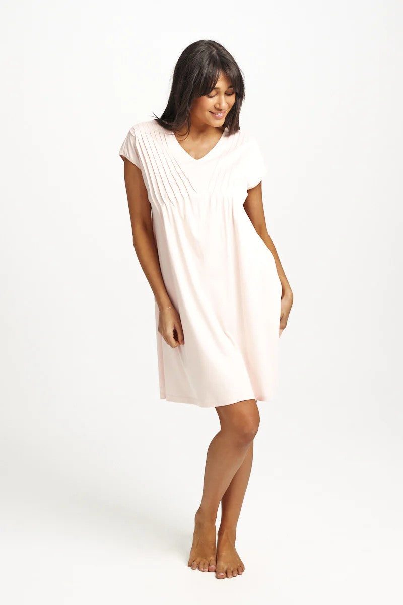 Love & Lustre Supima Cotton Pintuck Nightie - La Donna