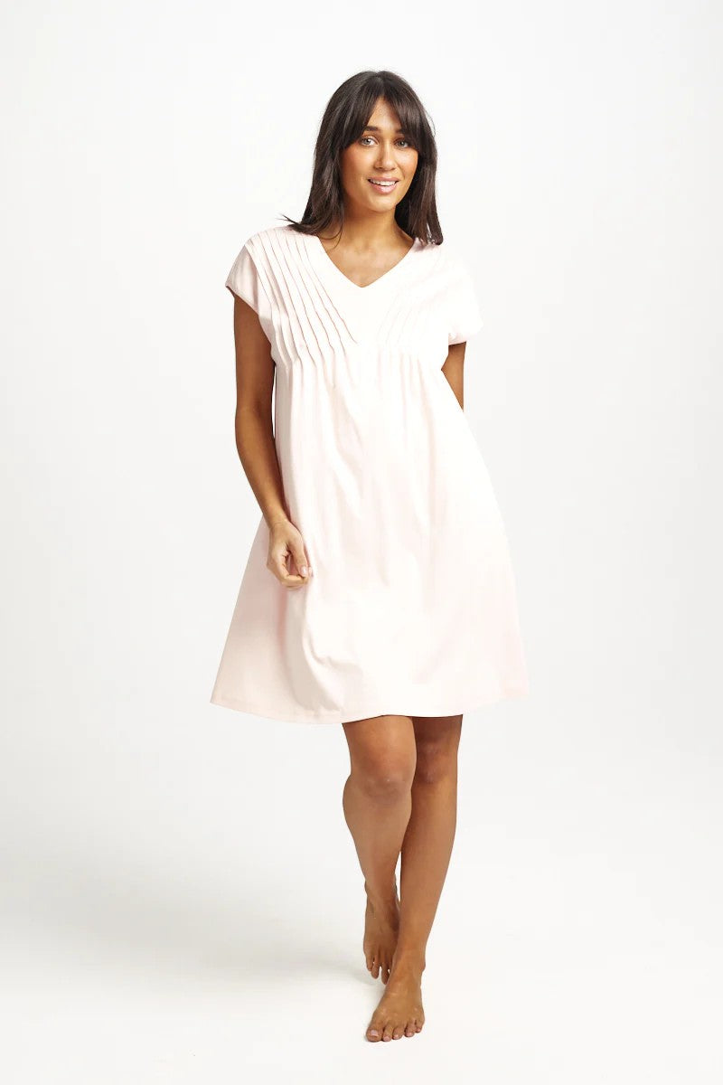 Love & Lustre Supima Cotton Pintuck Nightie - La Donna