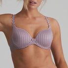 Soft sand padded bra featuring heart-shaped cups, underwire and multi-way straps