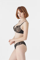 Maison Lejaby Flora High Waist Tanga - Black - La Donna