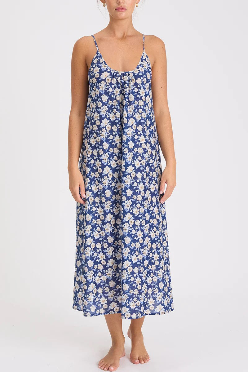 Morning Honey Cotton Voile Long Nightdress - La Donna