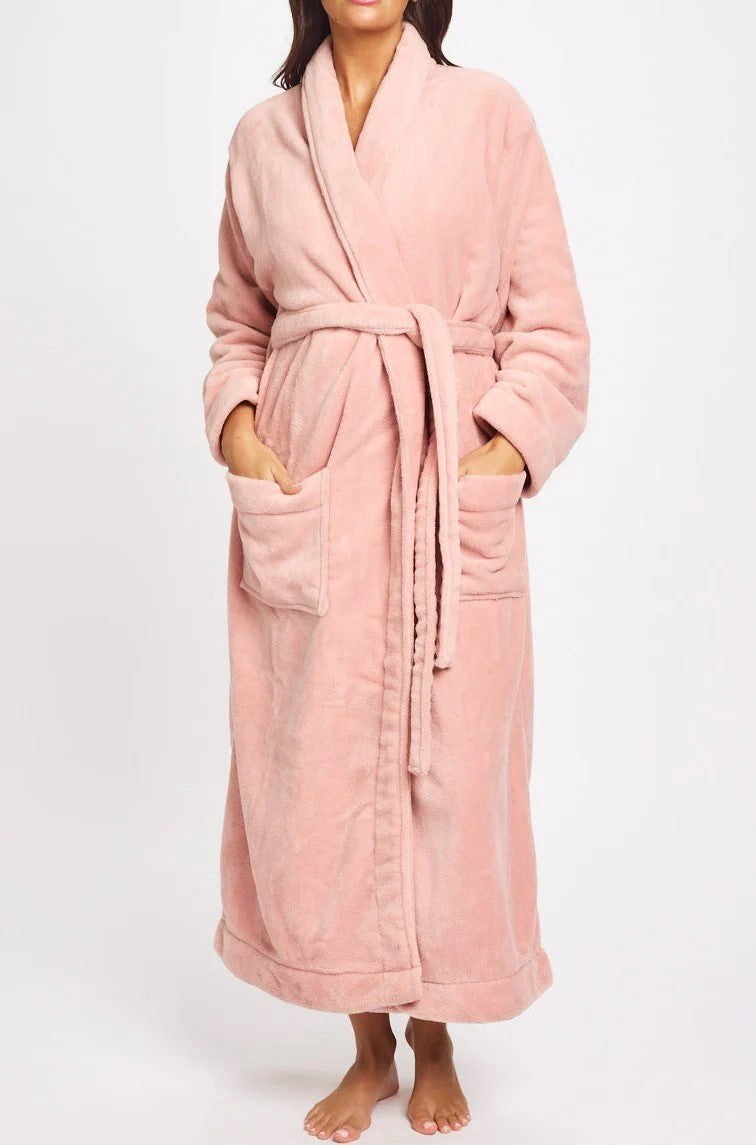 Morning Honey Fluffy Robe - Pink - La Donna