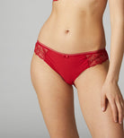 Opera red bikini brief that is lightweight, breathable and barely-there, with a clean-cut knitted fabric back for an invisible result.