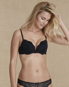 Black Lace Push Up Bra with Underwire