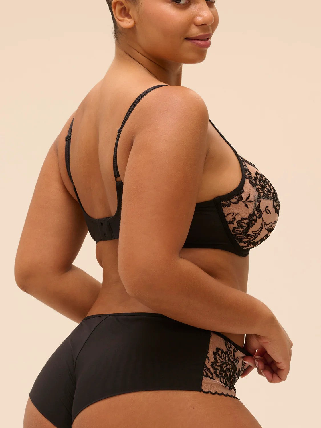 Simone Perele Romance Shorty Brief - Black Tattoo - La Donna