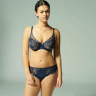 Simone Perele Saga Full Cup Plunge Bra - Endless Blue - La Donna