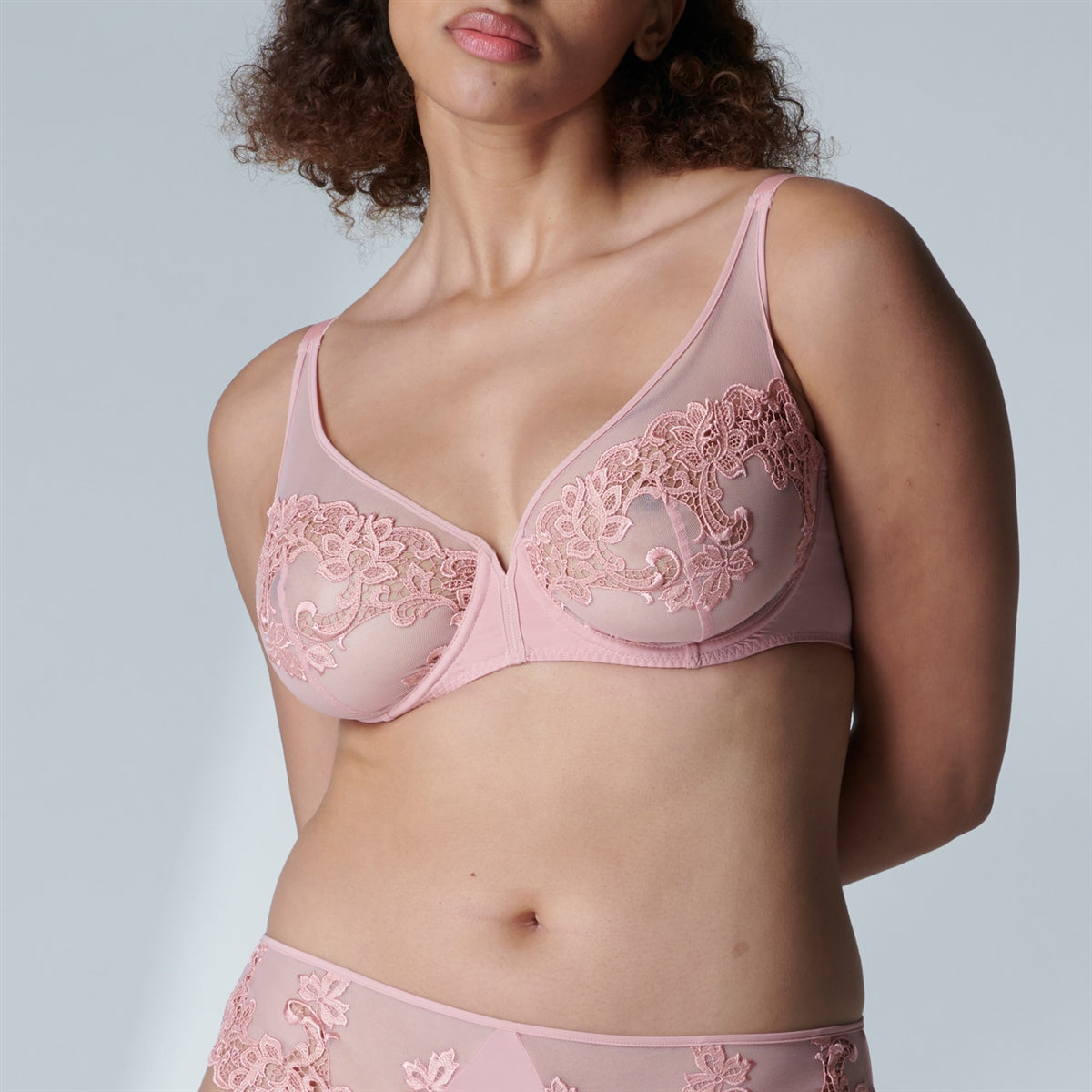 Simone Perele Saga Full Cup Plunge Bra - Verona Pink - La Donna